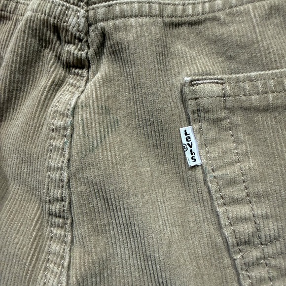 Levis 502 Corduroy Pants Mens 38x32 Beige Relaxed Straight Leg Jeans White Tab - Picture 5 of 16